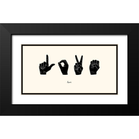 Sign Language IV Black Modern Wood Framed Art Print with Double Matting by Scarvey, Emma