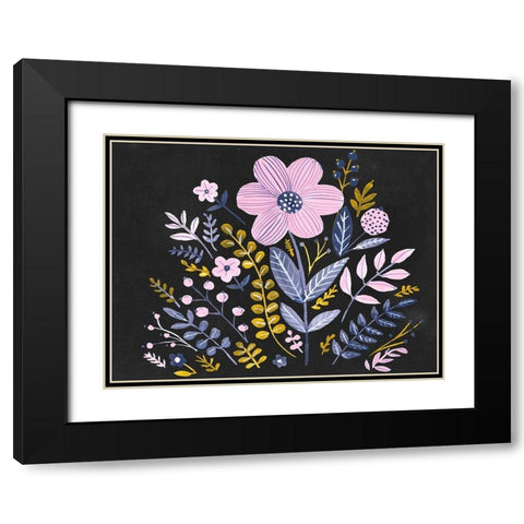Sweet Folk Florals II Black Modern Wood Framed Art Print with Double Matting by Parker, Jennifer Paxton