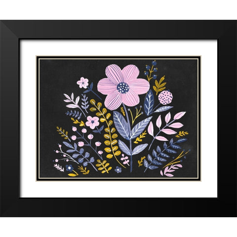 Sweet Folk Florals II Black Modern Wood Framed Art Print with Double Matting by Parker, Jennifer Paxton