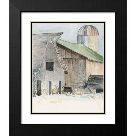 3-UP Winter Barn II Black Modern Wood Framed Art Print with Double Matting by Parker, Jennifer Paxton