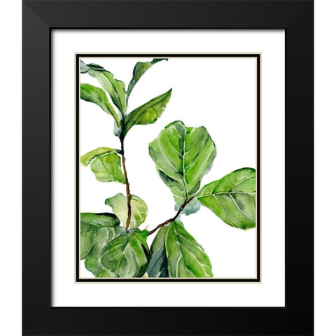 Fiddle Fig II Black Modern Wood Framed Art Print with Double Matting by Parker, Jennifer Paxton