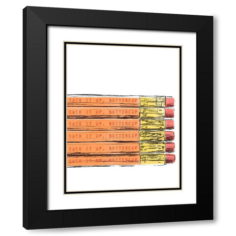 School Days II Black Modern Wood Framed Art Print with Double Matting by Vess, June Erica
