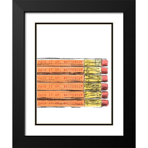 School Days II Black Modern Wood Framed Art Print with Double Matting by Vess, June Erica