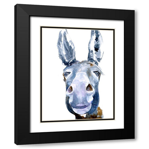 Sweet Donkey I Black Modern Wood Framed Art Print with Double Matting by Parker, Jennifer Paxton