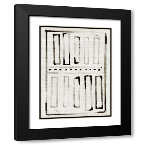 Batik Block Flag I Black Modern Wood Framed Art Print with Double Matting by Parker, Jennifer Paxton