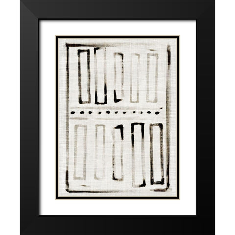 Batik Block Flag I Black Modern Wood Framed Art Print with Double Matting by Parker, Jennifer Paxton