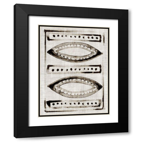 Batik Block Flag II Black Modern Wood Framed Art Print with Double Matting by Parker, Jennifer Paxton