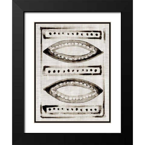 Batik Block Flag II Black Modern Wood Framed Art Print with Double Matting by Parker, Jennifer Paxton