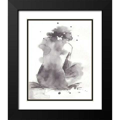 Waterforms I Black Modern Wood Framed Art Print with Double Matting by Parker, Jennifer Paxton