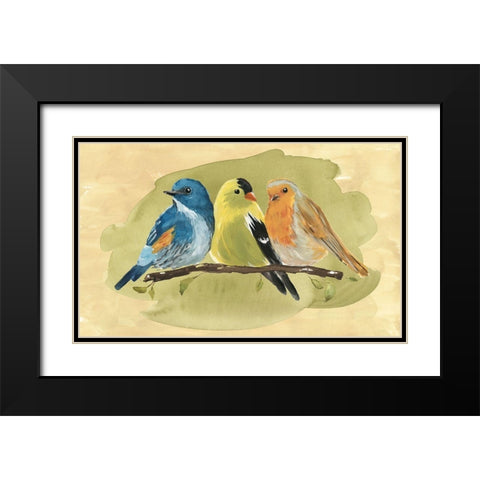 Bird Perch I Black Modern Wood Framed Art Print with Double Matting by Warren, Annie