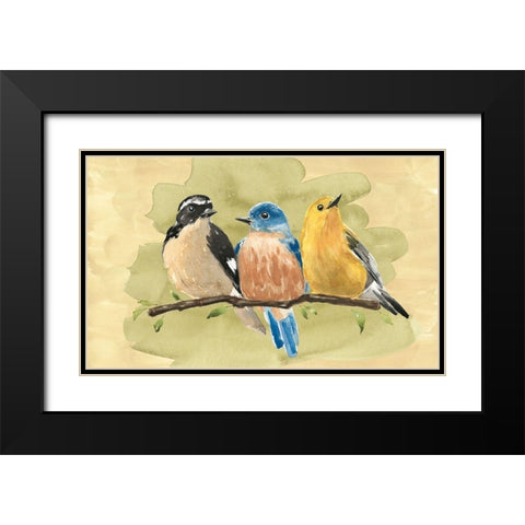 Bird Perch IV Black Modern Wood Framed Art Print with Double Matting by Warren, Annie