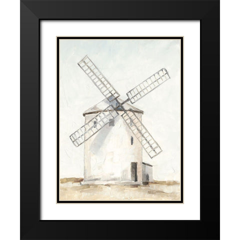 European Windmill I Black Modern Wood Framed Art Print with Double Matting by Harper, Ethan