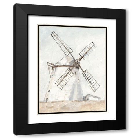 European Windmill II Black Modern Wood Framed Art Print with Double Matting by Harper, Ethan