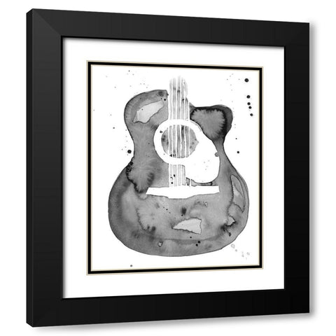 Guitar Flow I Black Modern Wood Framed Art Print with Double Matting by Warren, Annie