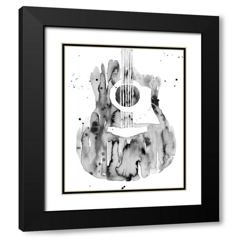 Guitar Flow III Black Modern Wood Framed Art Print with Double Matting by Warren, Annie
