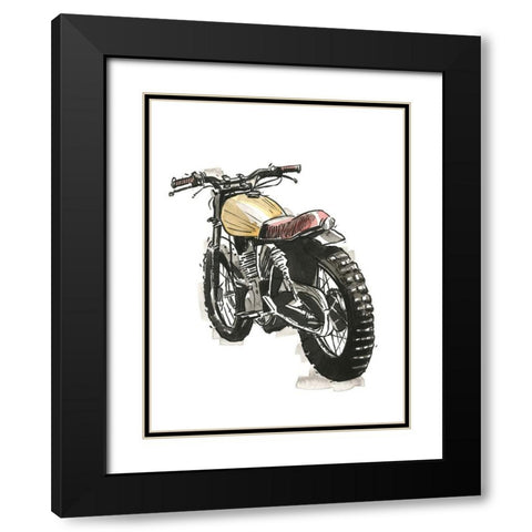 Motorcycles in Ink III Black Modern Wood Framed Art Print with Double Matting by Warren, Annie