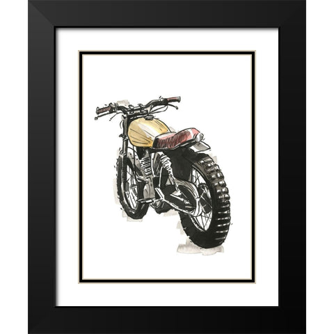Motorcycles in Ink III Black Modern Wood Framed Art Print with Double Matting by Warren, Annie
