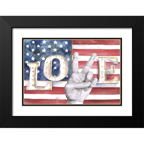 National Anthem II Black Modern Wood Framed Art Print with Double Matting by Parker, Jennifer Paxton