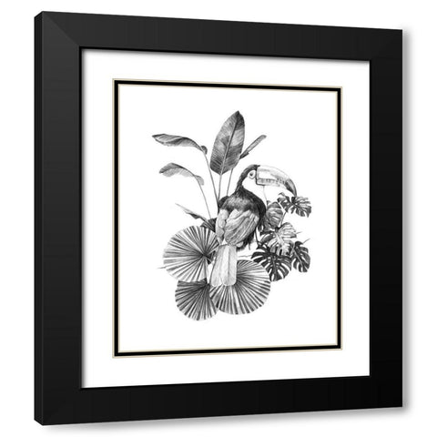 Toucan Toile II Black Modern Wood Framed Art Print with Double Matting by Scarvey, Emma