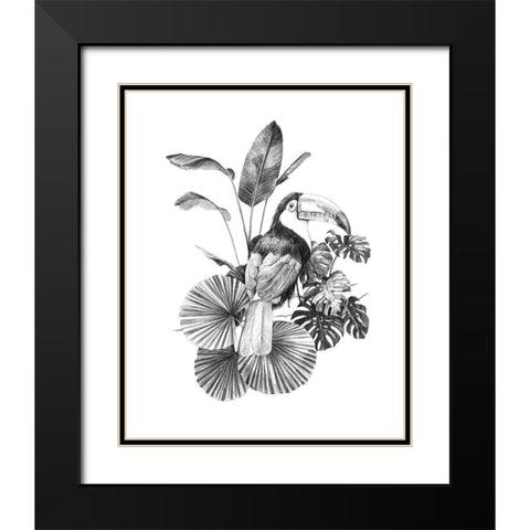 Toucan Toile II Black Modern Wood Framed Art Print with Double Matting by Scarvey, Emma