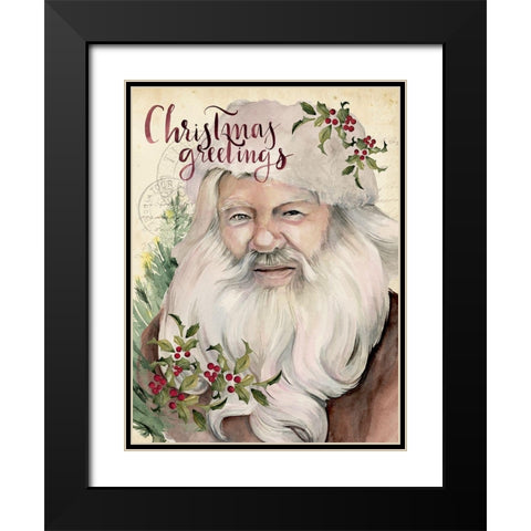 Christmas Greetings I Black Modern Wood Framed Art Print with Double Matting by Parker, Jennifer Paxton