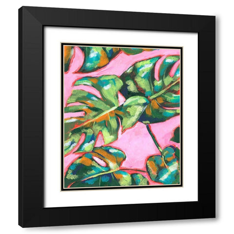 Psychedelic Palms I Black Modern Wood Framed Art Print with Double Matting by Parker, Jennifer Paxton