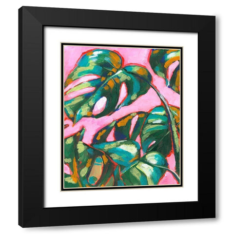 Psychedelic Palms II Black Modern Wood Framed Art Print with Double Matting by Parker, Jennifer Paxton