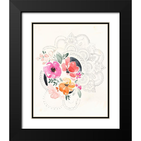 Mandala Bouquet I Black Modern Wood Framed Art Print with Double Matting by Parker, Jennifer Paxton