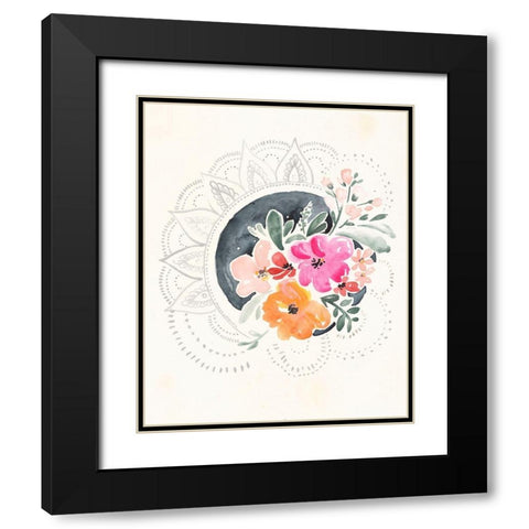 Mandala Bouquet II Black Modern Wood Framed Art Print with Double Matting by Parker, Jennifer Paxton