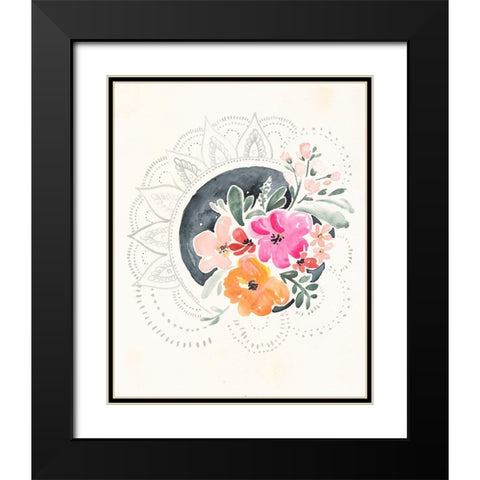 Mandala Bouquet II Black Modern Wood Framed Art Print with Double Matting by Parker, Jennifer Paxton
