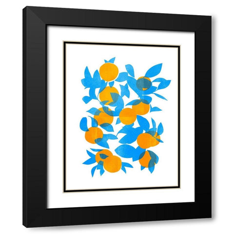 Bright Tangerines I Black Modern Wood Framed Art Print with Double Matting by Scarvey, Emma
