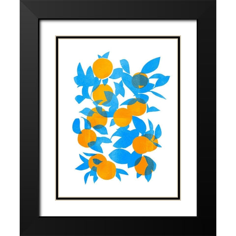 Bright Tangerines I Black Modern Wood Framed Art Print with Double Matting by Scarvey, Emma