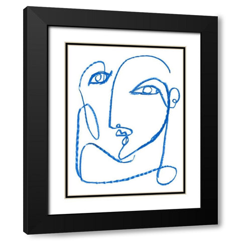 Blue Self I Black Modern Wood Framed Art Print with Double Matting by Parker, Jennifer Paxton