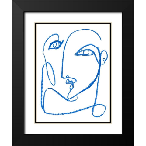 Blue Self I Black Modern Wood Framed Art Print with Double Matting by Parker, Jennifer Paxton