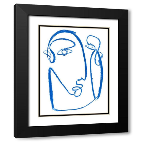 Blue Self II Black Modern Wood Framed Art Print with Double Matting by Parker, Jennifer Paxton