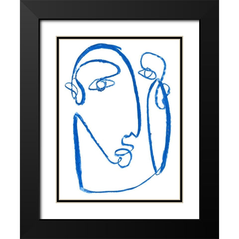 Blue Self II Black Modern Wood Framed Art Print with Double Matting by Parker, Jennifer Paxton