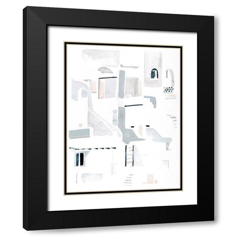 Ascending Neutrals I Black Modern Wood Framed Art Print with Double Matting by Parker, Jennifer Paxton