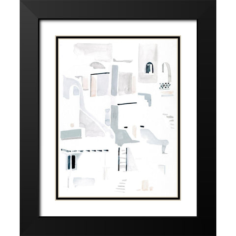 Ascending Neutrals I Black Modern Wood Framed Art Print with Double Matting by Parker, Jennifer Paxton
