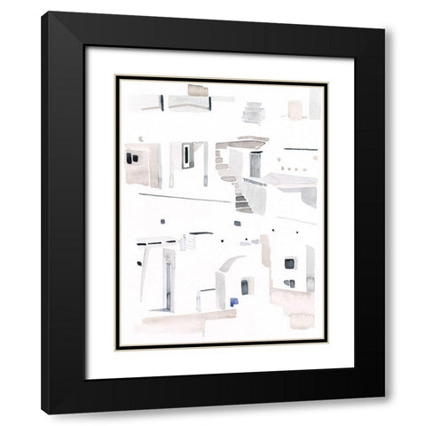 Ascending Neutrals II Black Modern Wood Framed Art Print with Double Matting by Parker, Jennifer Paxton
