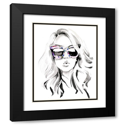 Look into the Sun(Glasses) I Black Modern Wood Framed Art Print with Double Matting by Parker, Jennifer Paxton