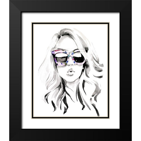 Look into the Sun(Glasses) I Black Modern Wood Framed Art Print with Double Matting by Parker, Jennifer Paxton