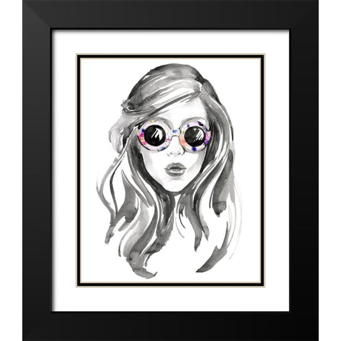 Look into the Sun(Glasses) II Black Modern Wood Framed Art Print with Double Matting by Parker, Jennifer Paxton