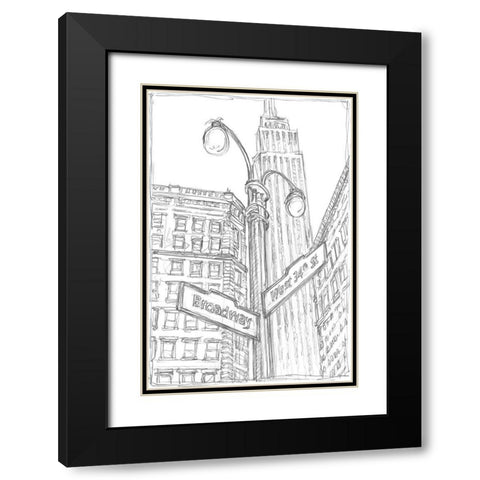 NY Intersection II Black Modern Wood Framed Art Print with Double Matting by Harper, Ethan