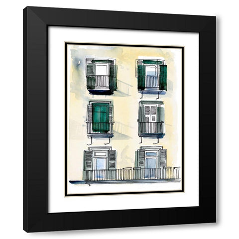 On the Sunny Side of the Street II Black Modern Wood Framed Art Print with Double Matting by Parker, Jennifer Paxton