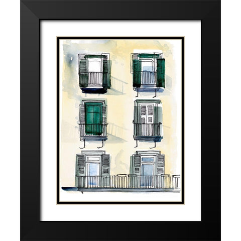 On the Sunny Side of the Street II Black Modern Wood Framed Art Print with Double Matting by Parker, Jennifer Paxton