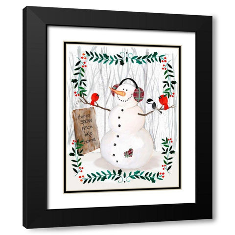 Folk Snowman Forest II Black Modern Wood Framed Art Print with Double Matting by Parker, Jennifer Paxton