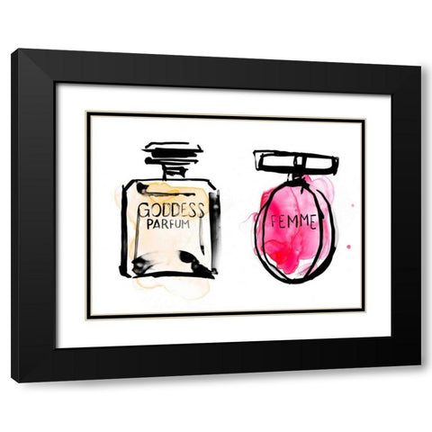 Rose Parfum I Black Modern Wood Framed Art Print with Double Matting by Parker, Jennifer Paxton