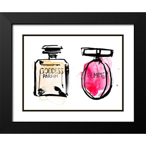 Rose Parfum I Black Modern Wood Framed Art Print with Double Matting by Parker, Jennifer Paxton