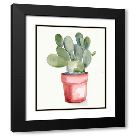 Potted Succulent I Black Modern Wood Framed Art Print with Double Matting by Parker, Jennifer Paxton