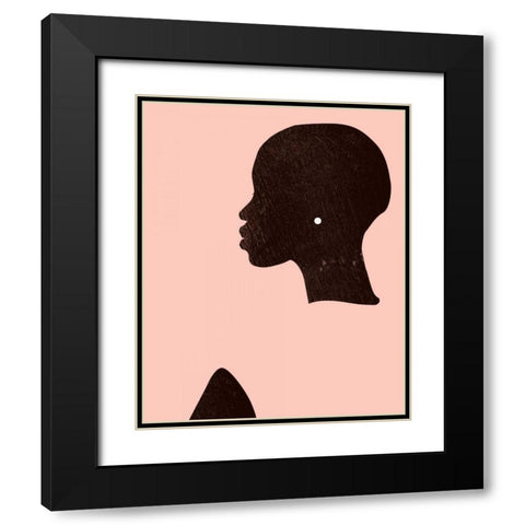 Pink Silhouette I Black Modern Wood Framed Art Print with Double Matting by Parker, Jennifer Paxton